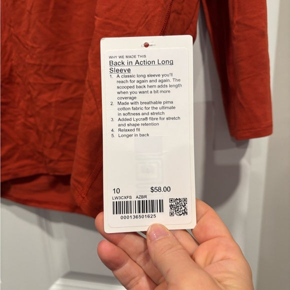 lululemon athletica Long Sleeve Tee in Rust color - Picture 2 of 5